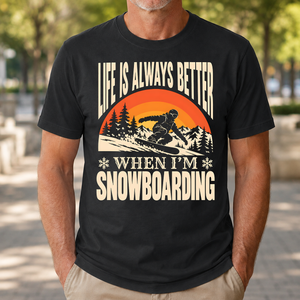 Vintage Life Is Always Better When I Am Snowboarding - 4-TS2D-Black