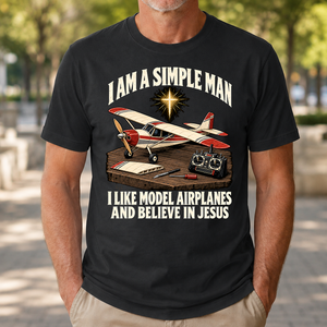 I Like Model Airplanes & Believe In Jesus - 4-TS2D-Black