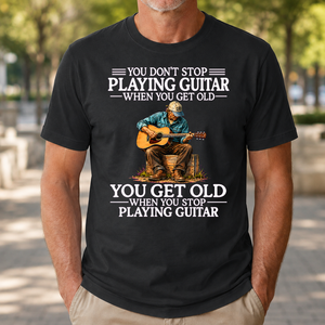 Old Man Don't Stop Playing Guitar - 4-TS2D-Black