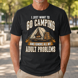 Vintage I Just Want To Go Camping - 4-TS2D-Black
