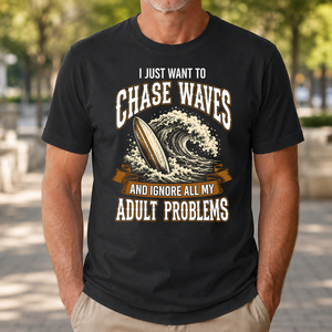 Vintage Black I Just Want To Chase Waves - 4-TS2D-Black