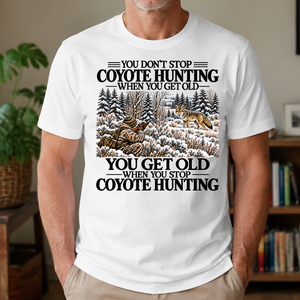 Don't Stop Coyote Hunting Snow - 4-TS2D-White