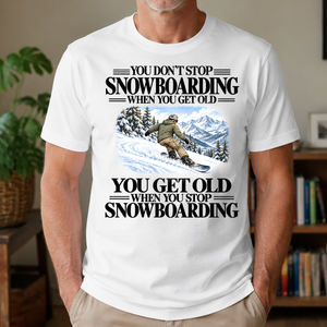 Don't Stop Snowboarding Vintage Art - 4-TS2D-White