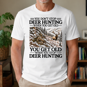 Don't Stop Elk Hunting Snow - 4-TS2D-White