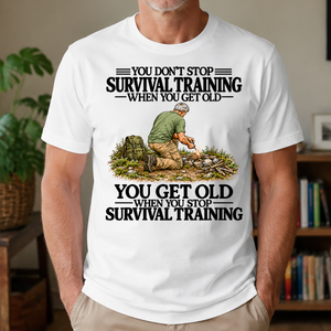 Don't Stop Survival Training Vintage Art - 4-TS2D-White