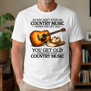 Don't Stop Playing Country Music Vintage Art - 4-TS2D-White_7-TS2D-White