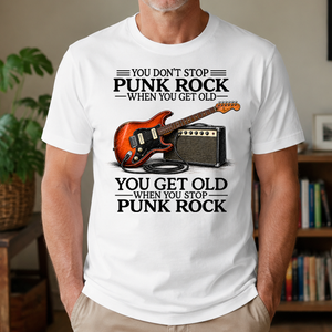 Don't Stop Playing Punk Rock Vintage Art - 4-TS2D-White_7-TS2D-White
