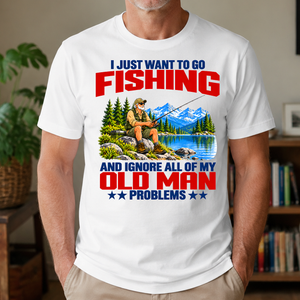 I Just Want To Go Fishing Art - 4-TS2D-White