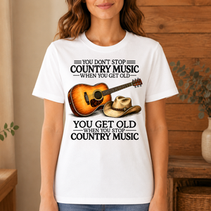 Don't Stop Playing Country Music Vintage Art - 4-TS2D-White