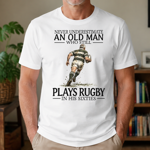 An Old Man Who Still Plays Rugby In His Sixties - 4-TS2D-White