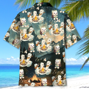 Cute Marshmallow Camping Hawaiian Shirt