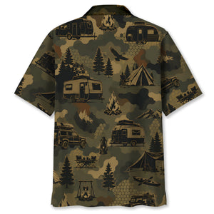 Camp Life Camping Camouflage Hawaiian Shirt