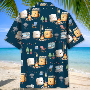 Angry Marshmallow On Fire Hawaiian Shirt
