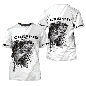 Custom Name Crappie Fish Gray All Over Print Shirt