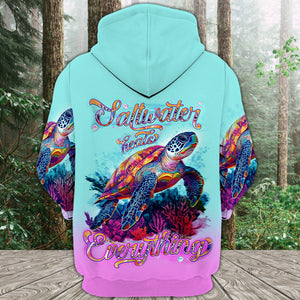 Saltwater Heals Everything Sea Turtle All Over Print Shirt