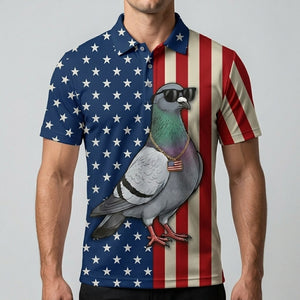 Pigeon Patriot Men Polo Shirt