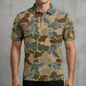 Dove Hunting Camouflage Pattern Men Polo Shirt