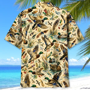 Duck Hunting Watercolor Hawaiian Shirt