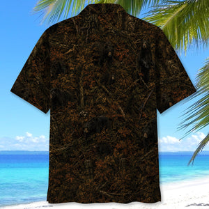 Bear Hunting Forest Camouflage Hawaiian Shirt