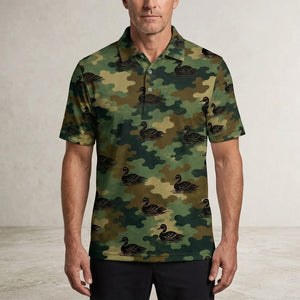 Duck Camouflage Millitary Men Polo Shirt