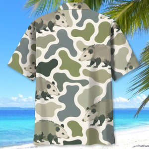 Opossum Camouflage Hunting Funny Pattern Hawaiian Shirt
