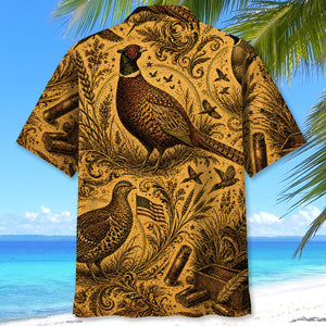 Upland Bird Hunting Legend Vintage Art Hawaiian Shirt