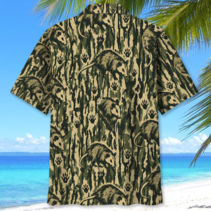 Opossum Stripe Camouflage Hawaiian Shirt