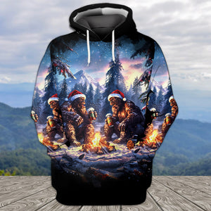 Bigfoot Making Memories One Campfire At A Time Christmas All Over Print Shirt
