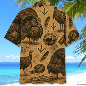Turkey Hunting Vintage Artwork Hawaiian Shirt
