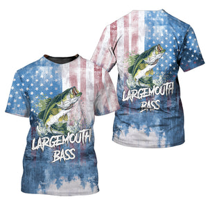 Largemouth Bass American Flag All Over Print Shirt