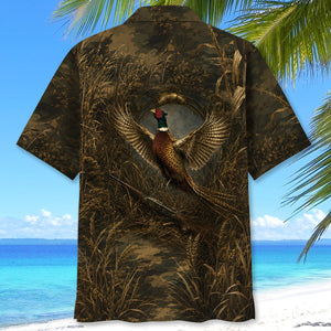 Pheasant Hunting Dark Camo Hawaiian Shirt