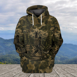 Bigfoot Camouflage Hiking All Over Print Shirt