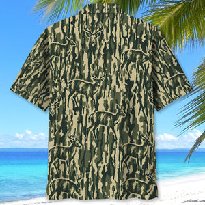 Deer Stripe Camouflage Hawaiian Shirt
