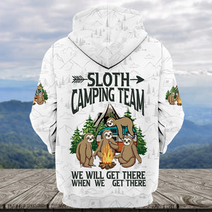 Sloth Camping Team We Will Get There When We Get There All Over Print Shirt