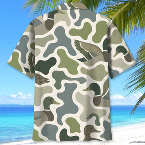 Mallard Ducks Camouflage Hunting Funny Pattern Hawaiian Shirt