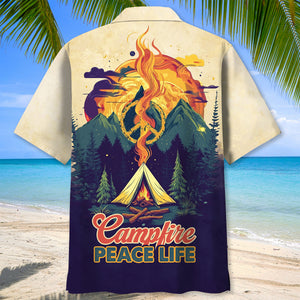 Campfire Peace Life Vintage Hawaiian Shirt