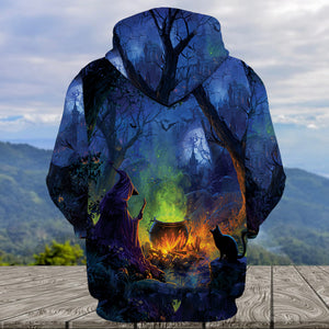 Witch’s Campfire Cauldron All Over Print Shirt