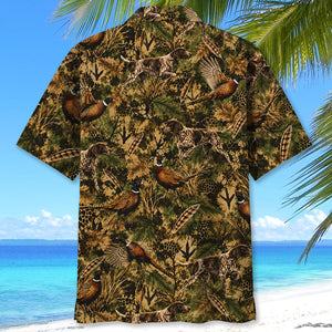 Pheasant Hunting Hex Camo Hawaiian Shirt