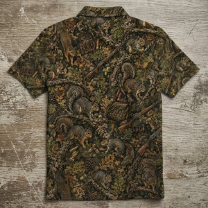 Vintage Squirrel Hunting Men Polo Shirt