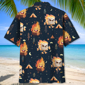 Angry Marshmallow On Fire Hawaiian Shirt