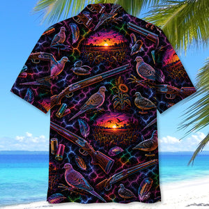Midnight Dove Hunting Neon Hawaiian Shirt