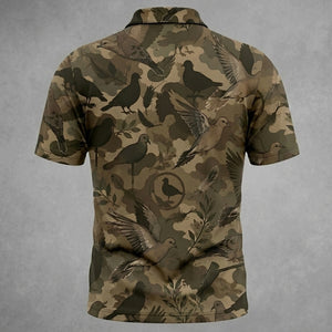 Tactical Mourning Dove Hunting Pattern Men Polo Shirt
