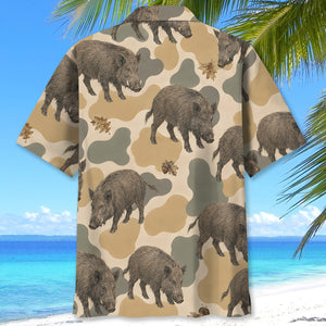 Feral Hog Camouflage Hawaiian Shirt
