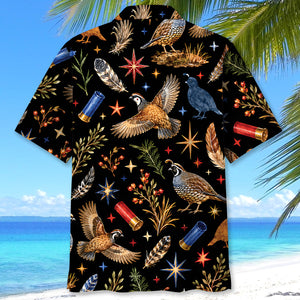 Quail Hunting Retro Black Hawaiian Shirt