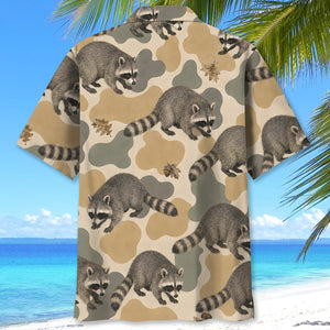 Raccoon Camouflage Hawaiian Shirt