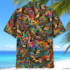 Psychedelic Duck Hunting Hawaiian Shirt