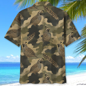 Quail Camouflage Graphic Pattern Hawaiian Shirt