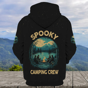 Skeleton Camping Crew – Spooky Vibes All Over Print Shirt