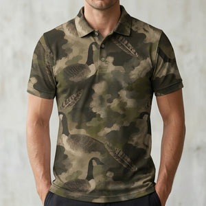 Goose Camouflage Graphic Pattern Men Polo Shirt