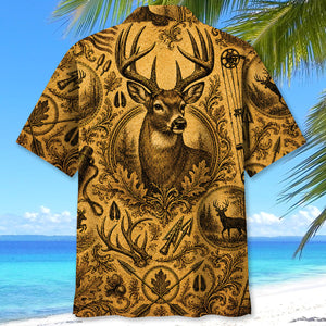 Whitetail Deer Hunting Legend Vintage Art Hawaiian Shirt